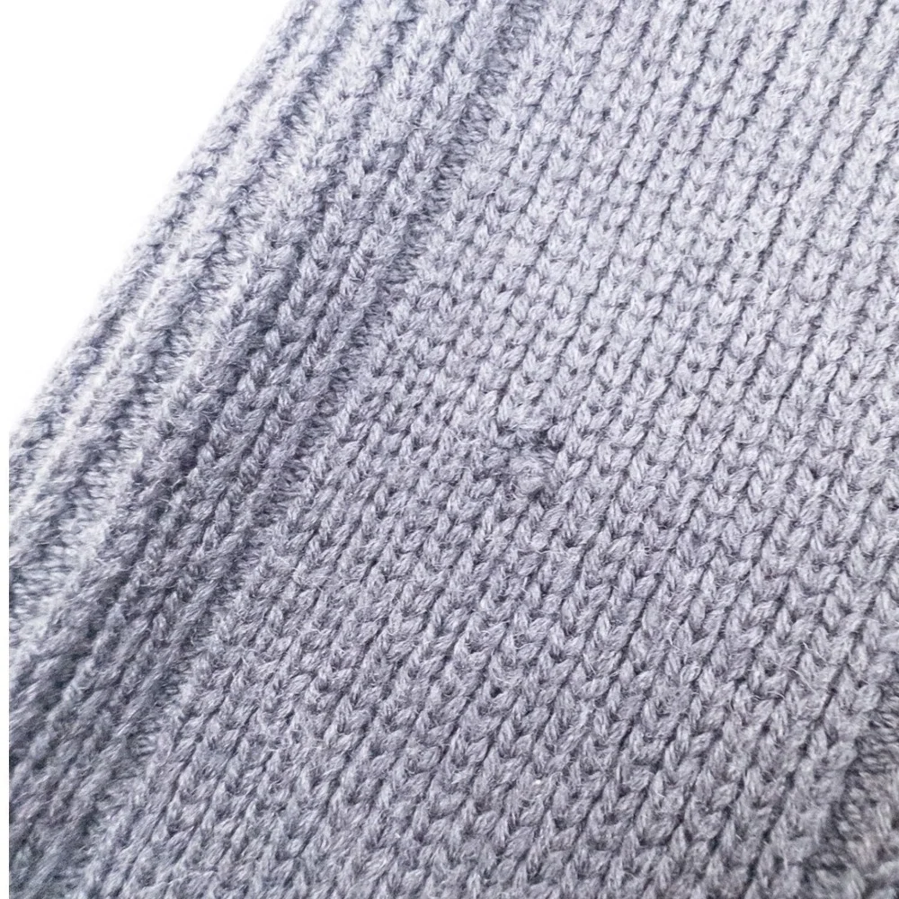 Banana Republic Mens Fine Italian Merino Wool Full Zip Sweater Large Gray Ribbed